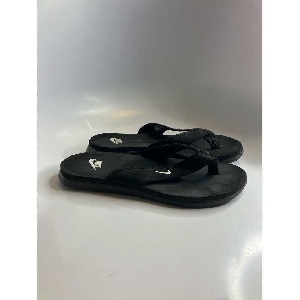 Nike celso Flip Flop Sandals Womens 9 Black Excellent Lightweight Thong Logo